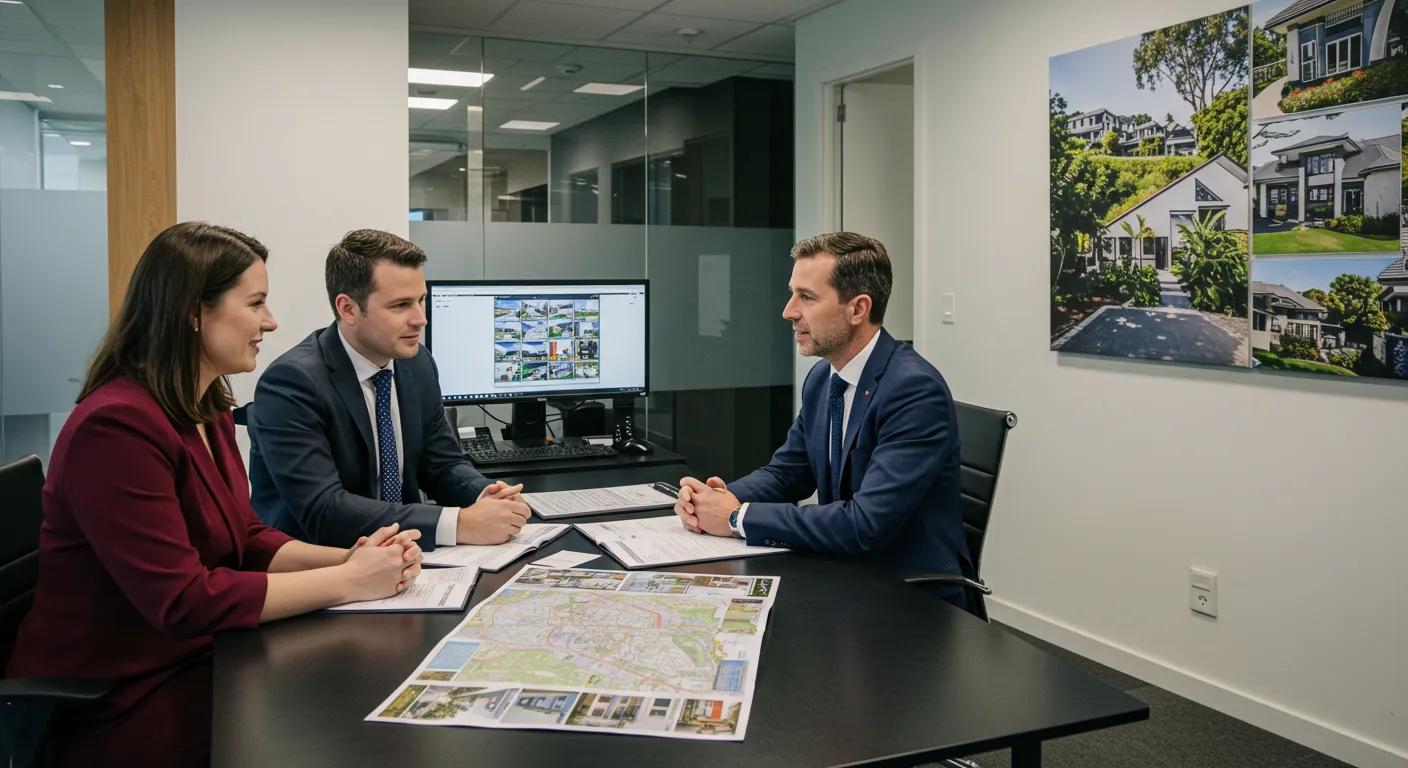 office conversation with clients