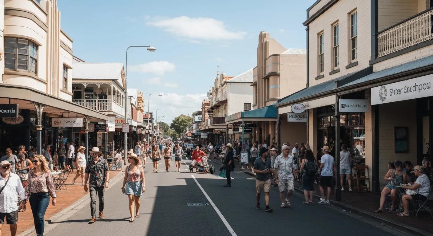 A dynamic Byron Bay real estate scene, illustrating prevailing property market trends and opportunities.