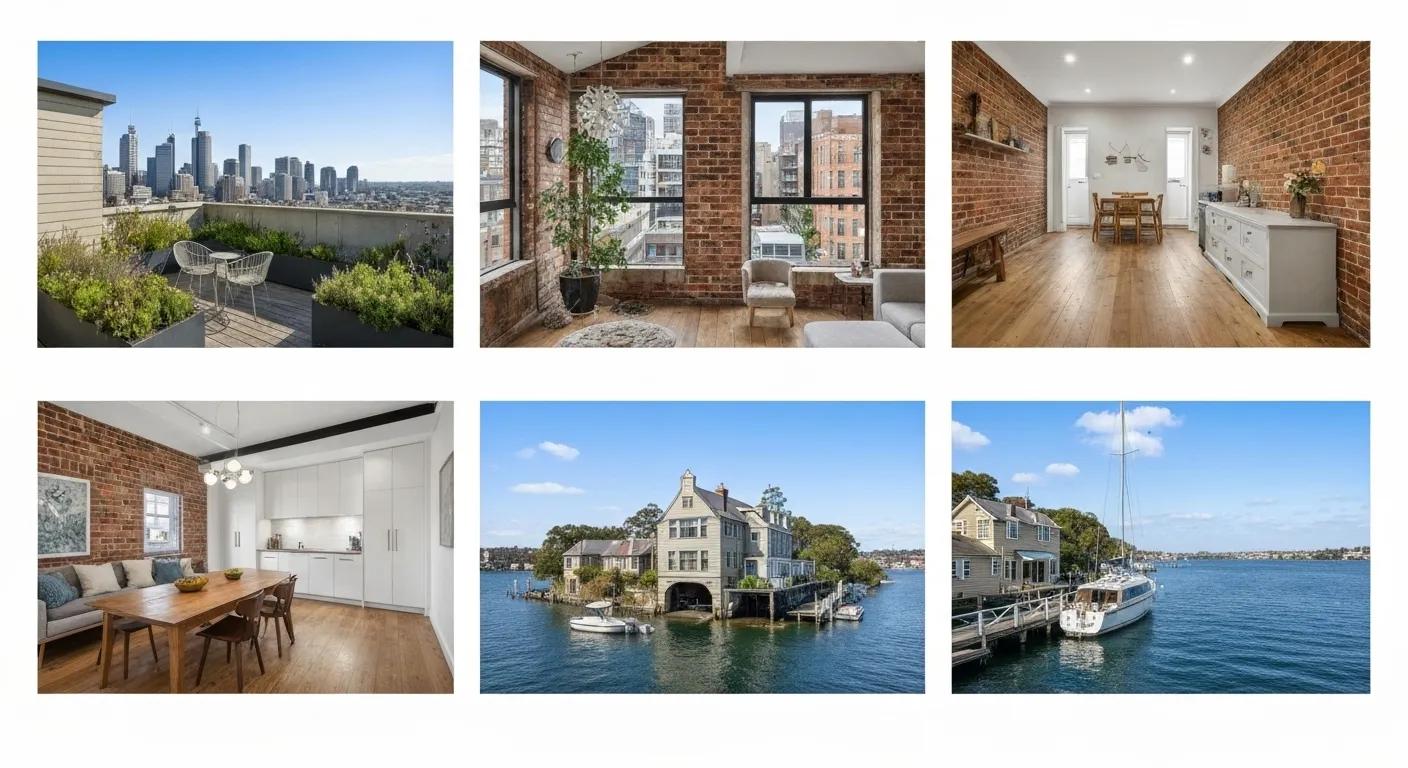 A variety of off-market property types in Sydney, showcasing unique real estate opportunities