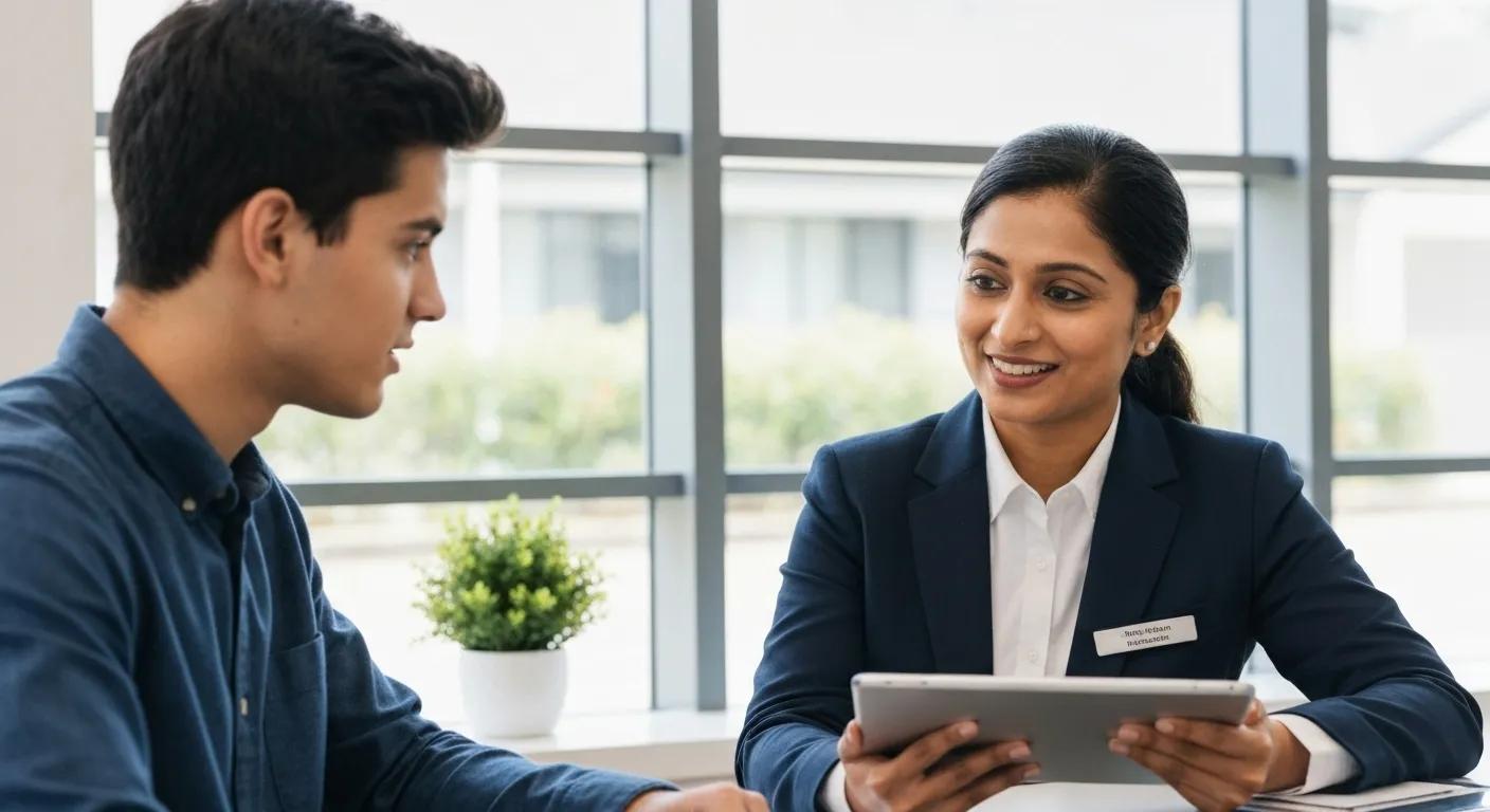 Client and buyers agent collaborating to ease property acquisition stress