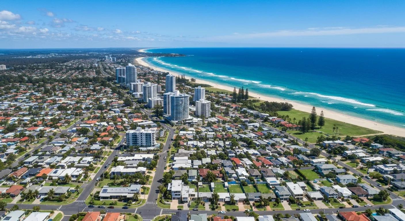Aerial view of Gold Coast beachside suburbs showing community and investment potential