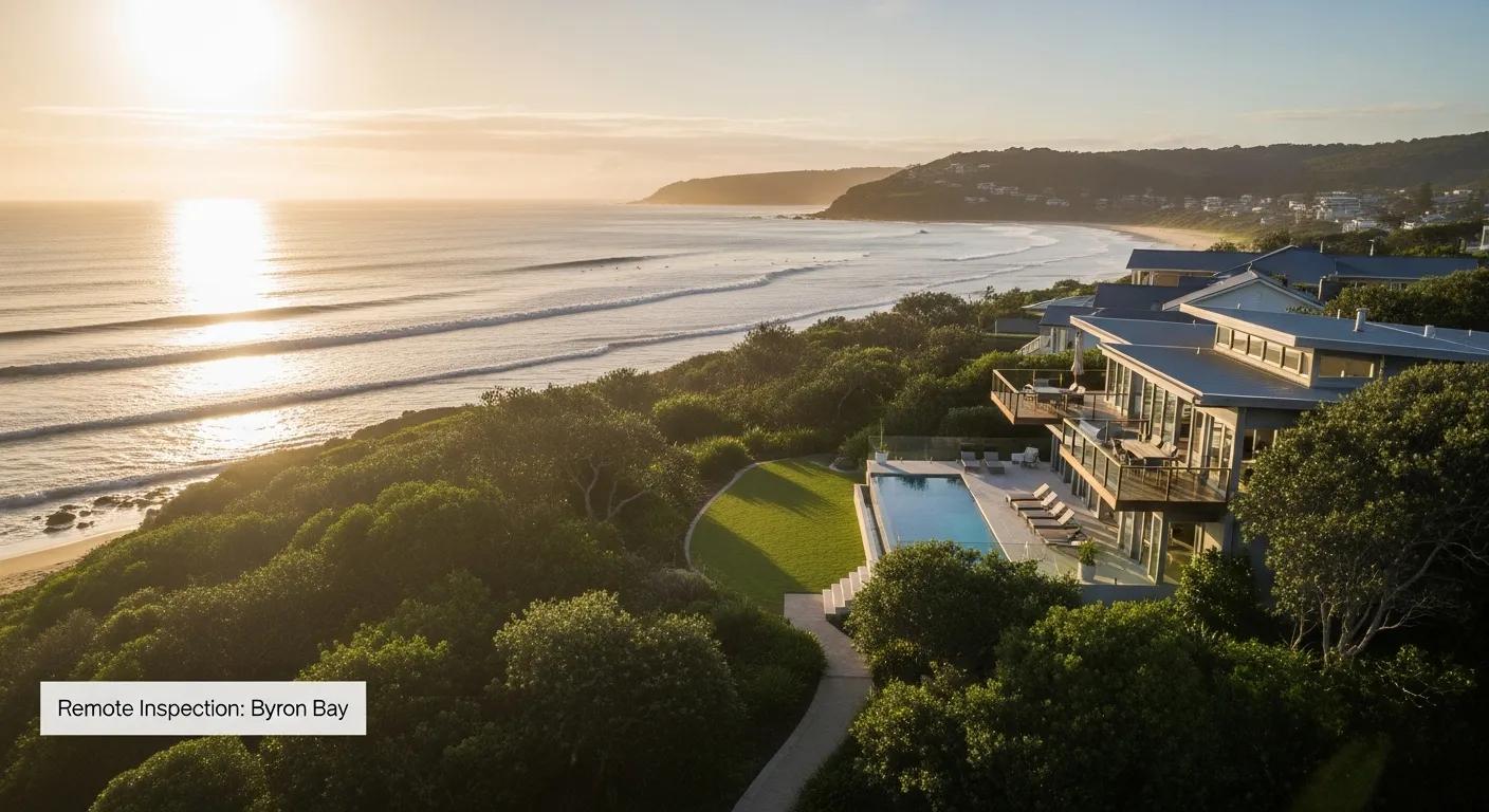 Virtual tour and drone footage of a Byron Bay property for remote inspection