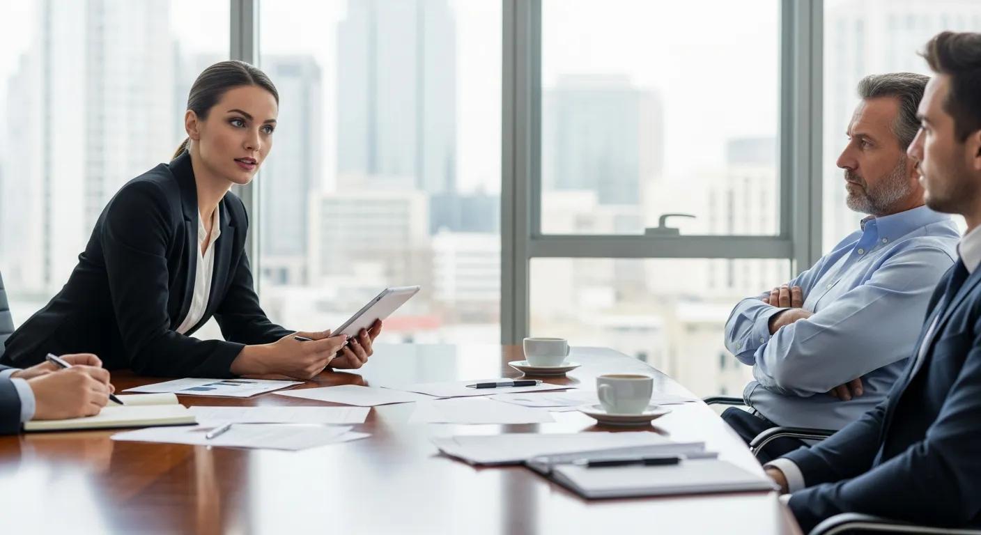 Buyers agent negotiating with a seller in a conference room