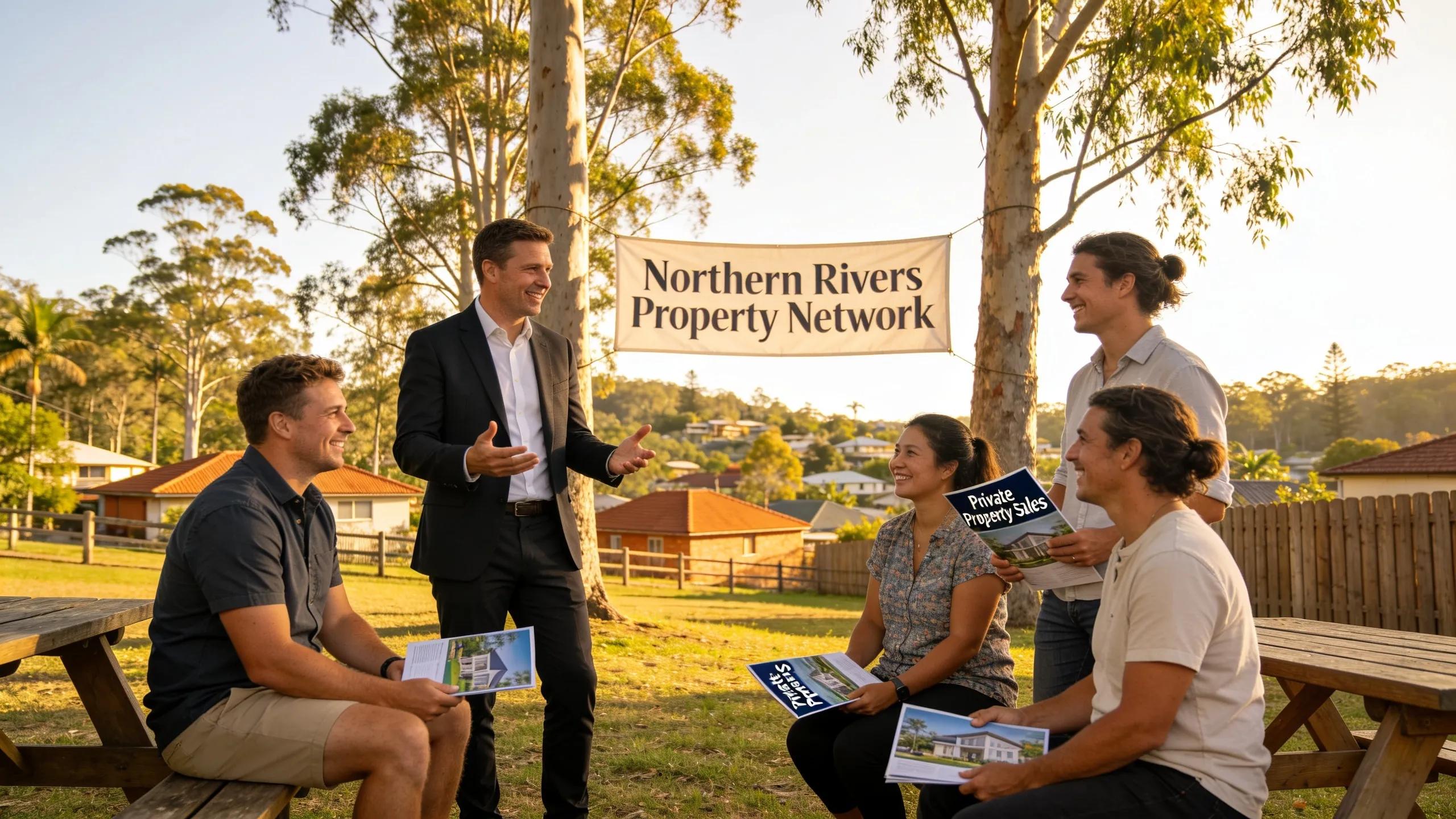 Buyer agent networking with locals to uncover private property sales in the Northern Rivers